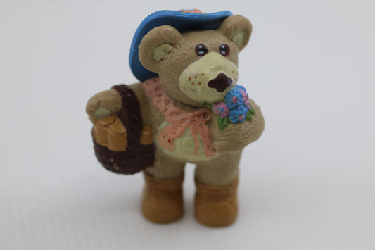 Furskins Bear With Basket Loose 2.75" PVC Figure Xavier Roberts 1986