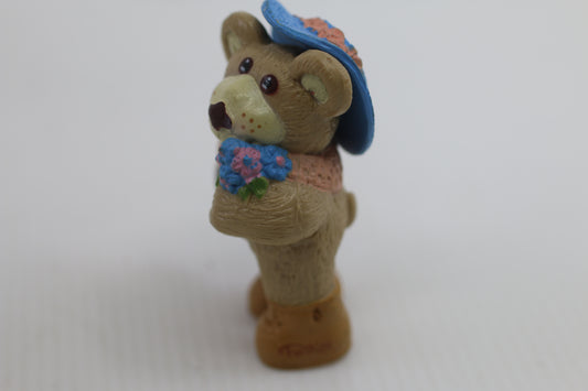 Furskins Bear With Basket Loose 2.75" PVC Figure Xavier Roberts 1986