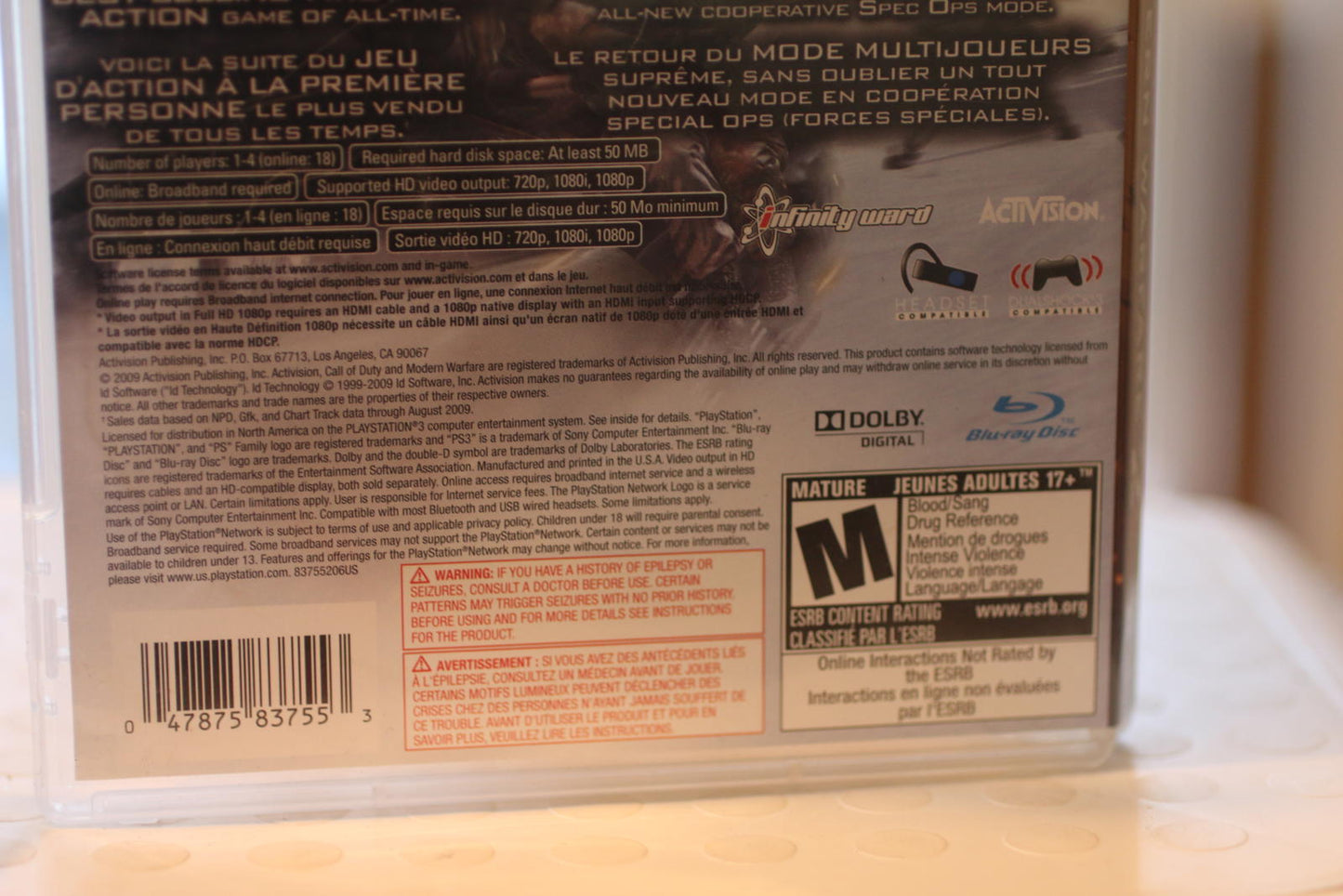 Call of Duty: Modern Warfare 2 - PlayStation 3 Complete in box