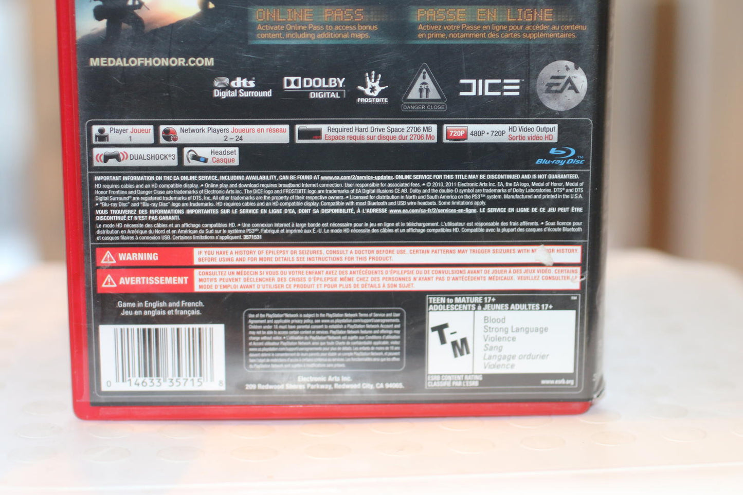 Medal of Honor PS3 Game Play Station 3 VideoGame Complete in box w/ Manual