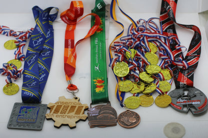 Large Lot of Kids Play Medals & Sports Event Medals Winner Medals, Quebec Marathon 25+