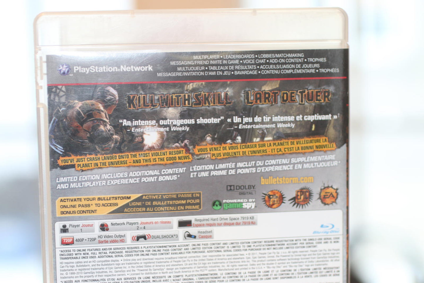 Bulletstorm Limited Edition PlayStation 3 Video Game Édition Limitée