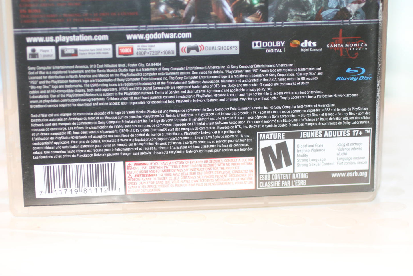 God of War III PlayStation 3 Video Game Complete in Box