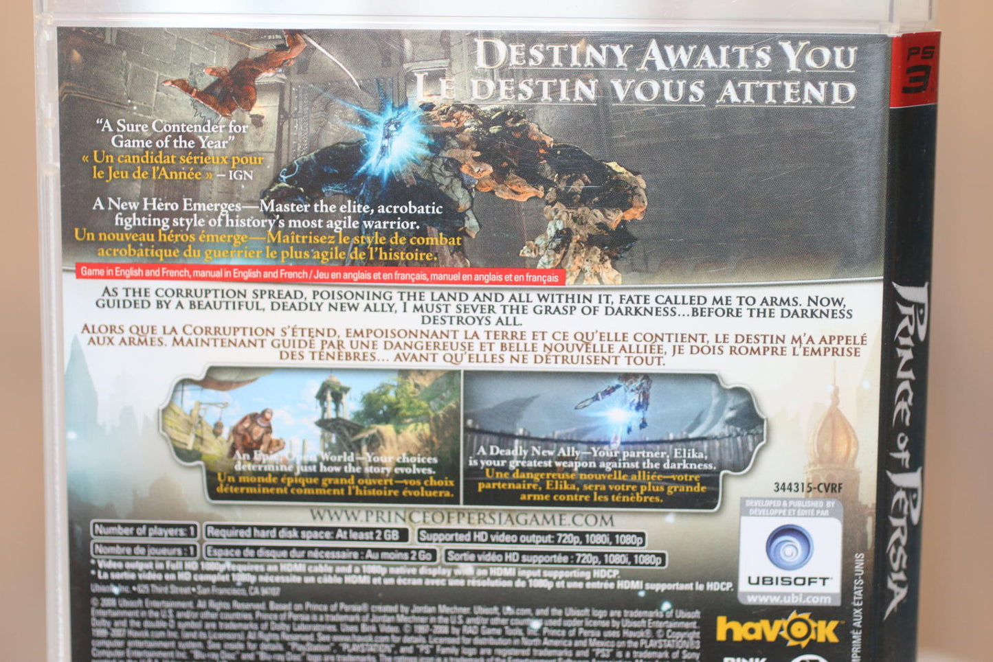 Prince of Persia PS3 Video Game Play Station 3 Complete in box