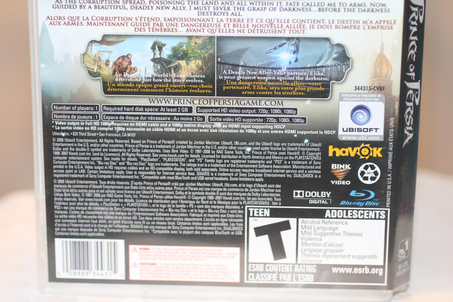 Prince of Persia PS3 Video Game Play Station 3 Complete in box