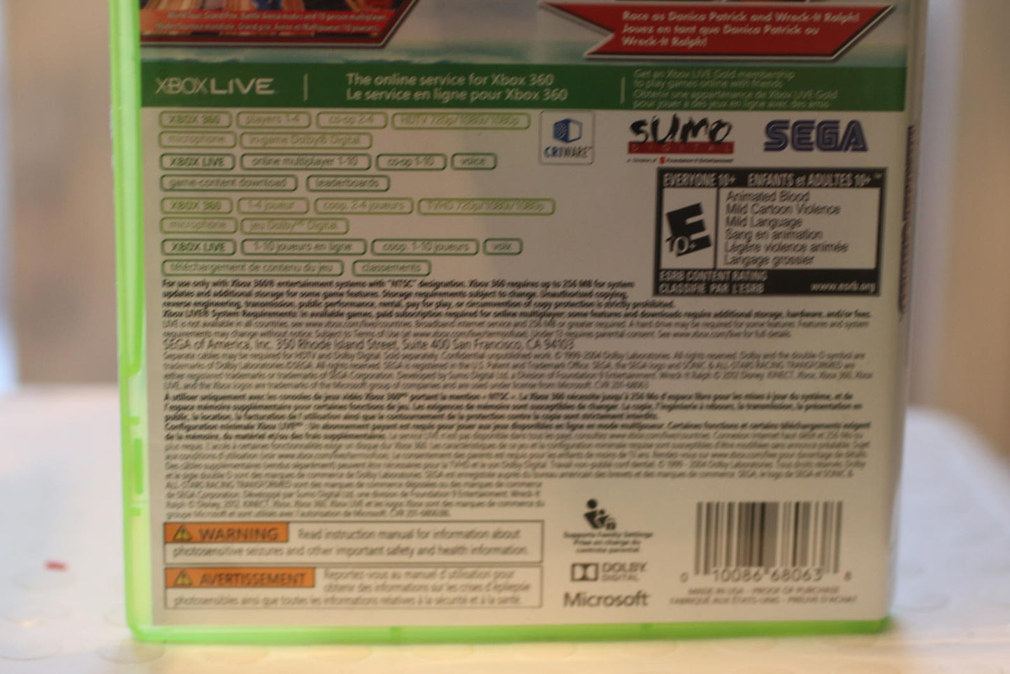 Sonic & All-Stars Racing Transformed Bonus Edition Xbox 360 Game