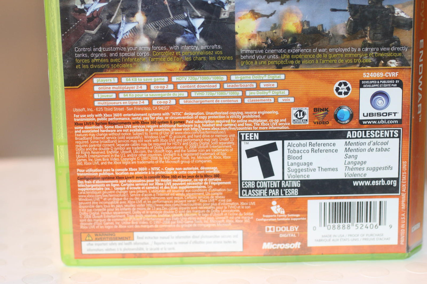Tom Clancy's EndWar Xbox 360 Video Game Complete in box