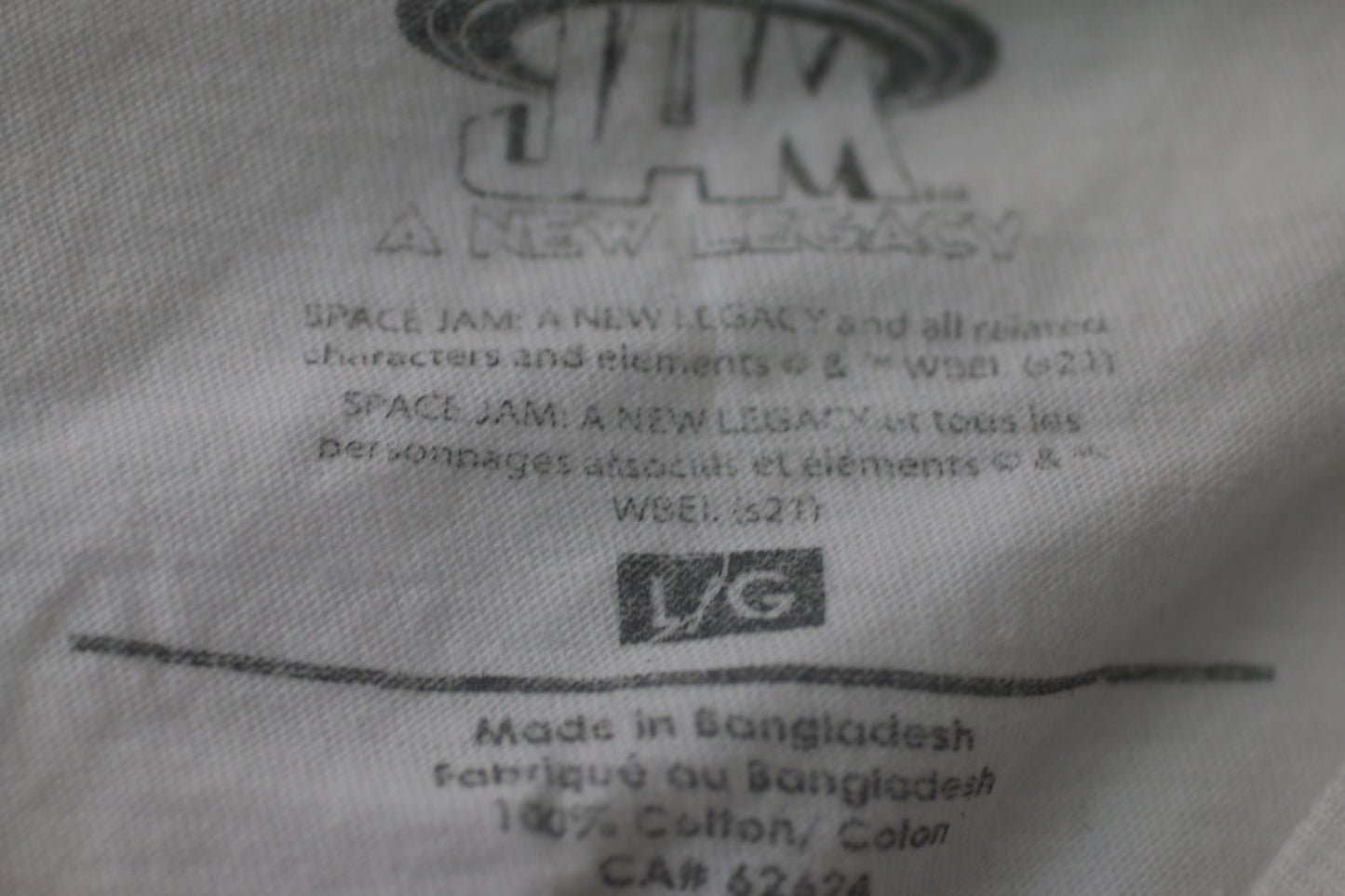 Space Jam: A New Legacy Slam Dunk T-Shirt Bugs Bunny White Size L