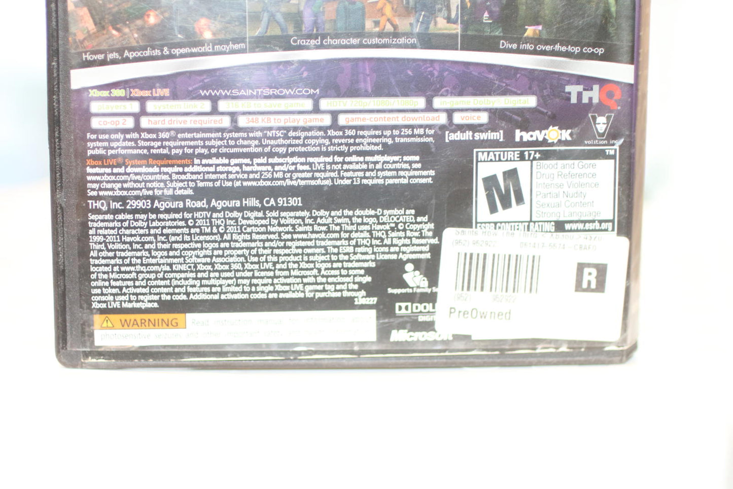 Saints Row: The Third Xbox 360 Video Game