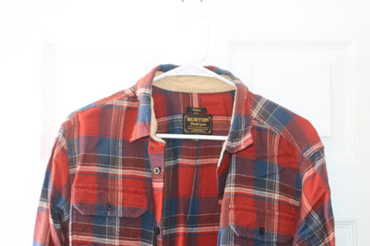 Burton Size M Red Tartan Long Sleeved Shirt Medium 38" 40"