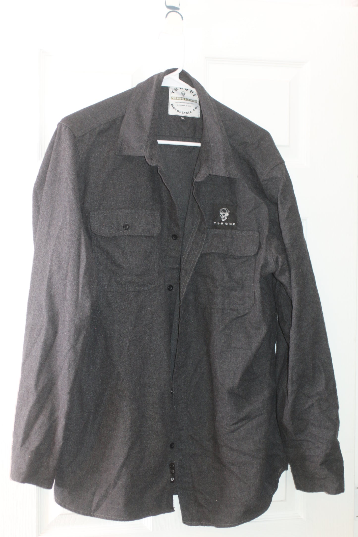 torque premium clothing xl shirt gray long sleeve motorcycle cloth