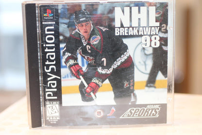NHL Breakaway 98 PlayStation Jewel case and manul only No disc Game