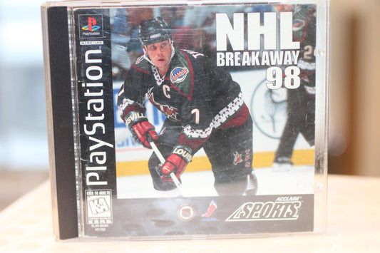 NHL Breakaway 98 PlayStation Jewel case and manul only No disc Game