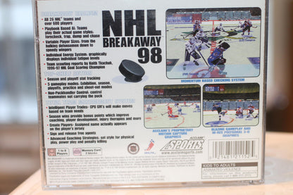 NHL Breakaway 98 PlayStation Jewel case and manul only No disc Game