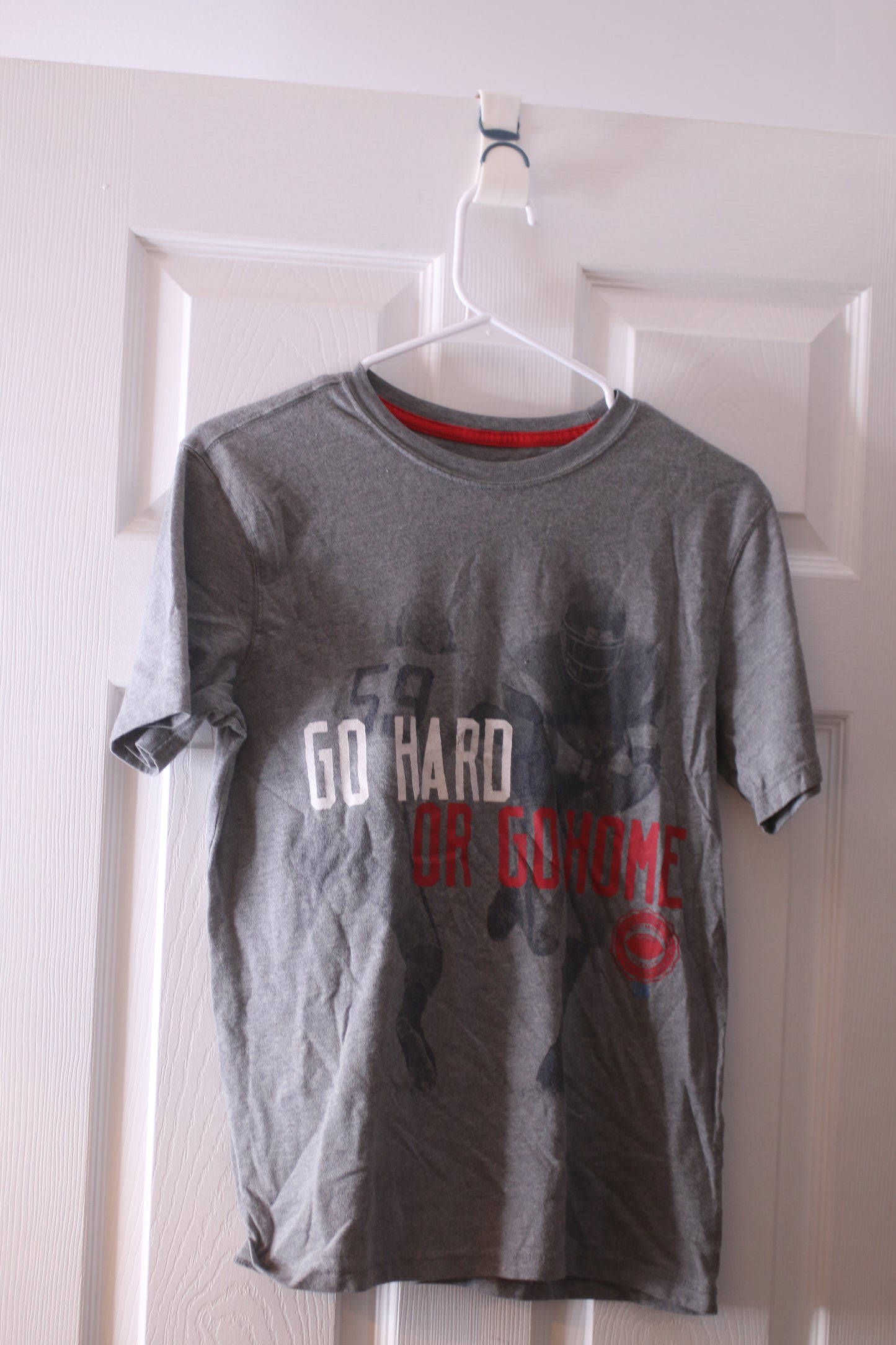 Size xxl go hard or go home grey t-shirt Footbal sport design #59