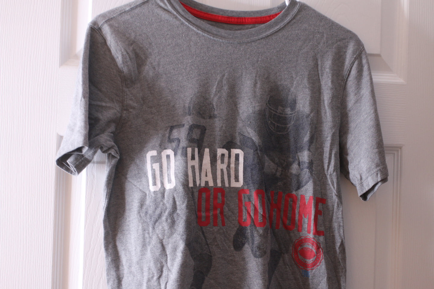 Size xxl go hard or go home grey t-shirt Footbal sport design #59