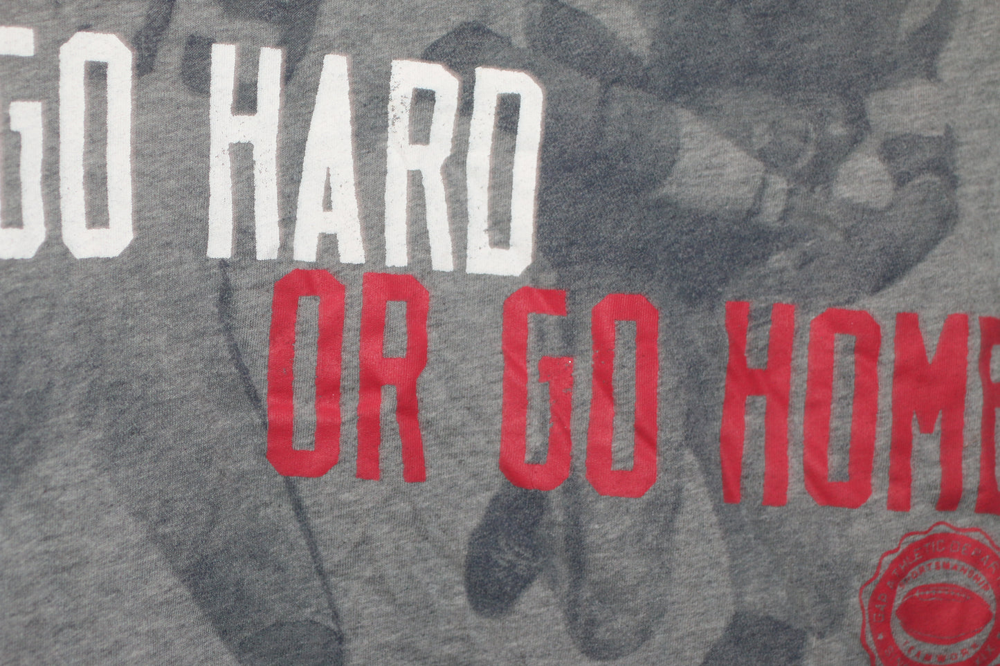 Size xxl go hard or go home grey t-shirt Footbal sport design #59