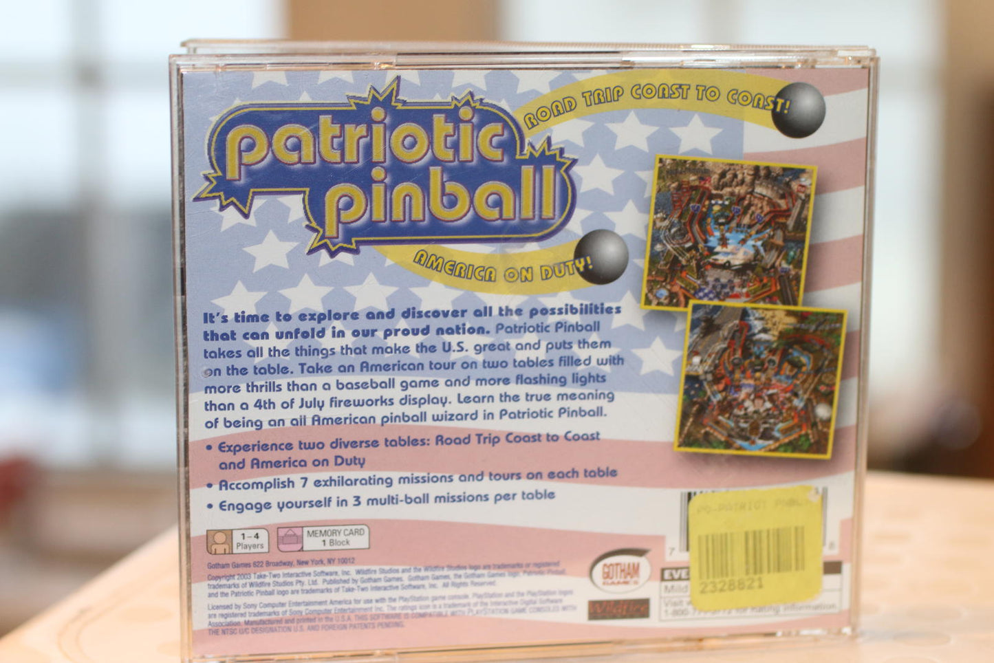 Patriotic Pinball PlayStation Jewel Case and Manual Only No disc Game