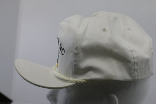 Vintage CAT Clayton NC Trucker Hat Rope Snapback White Caterpillar