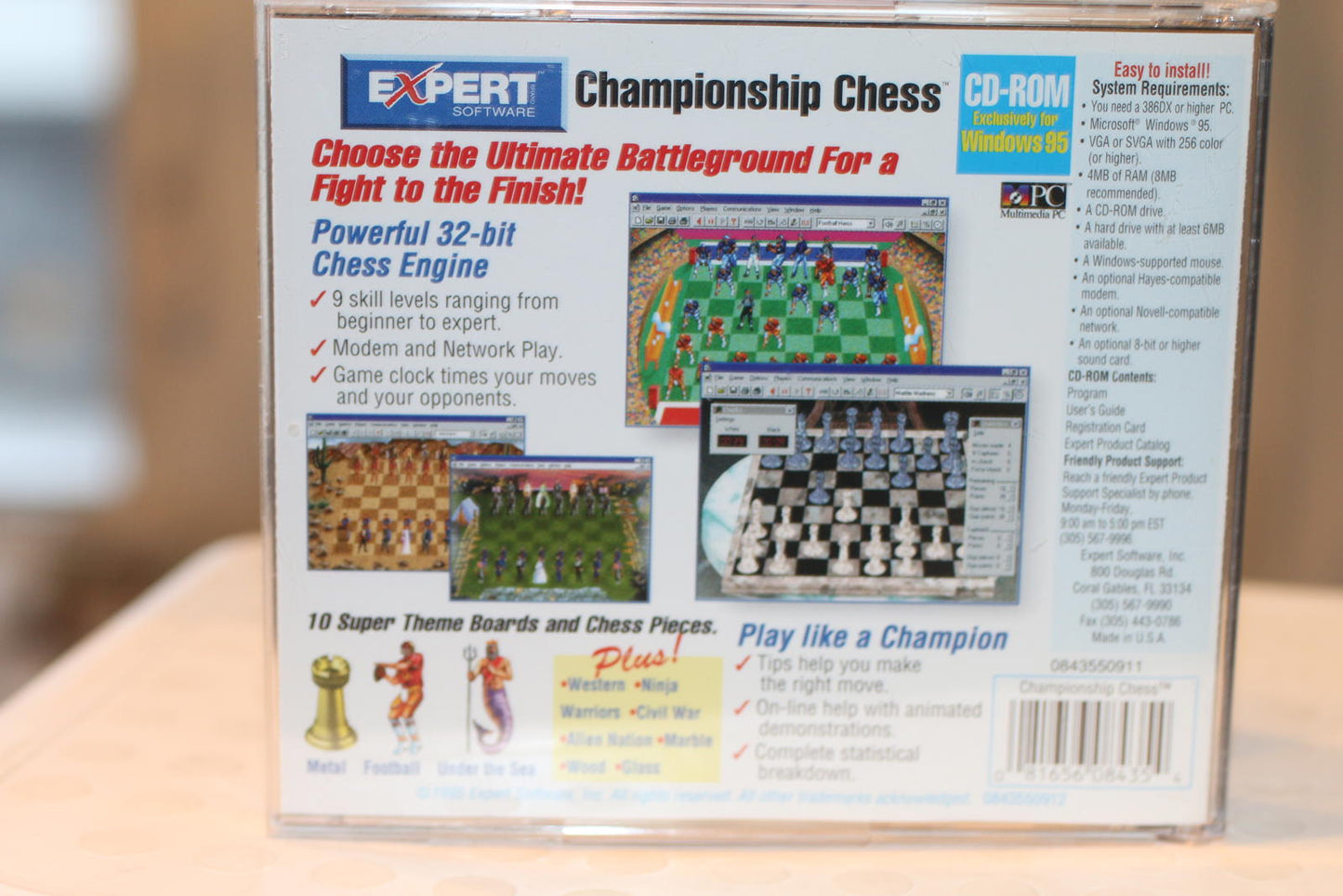 Expert Software Championship Chess PC CD-ROM Game for Windows 95