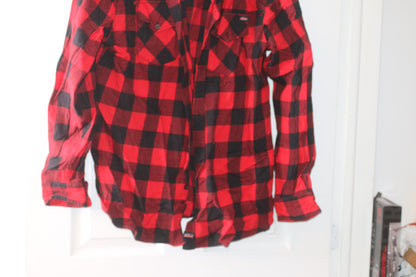 Dickies Genuine Flannel Shirt Buffalo Plaid Check Red Black SIZE XL