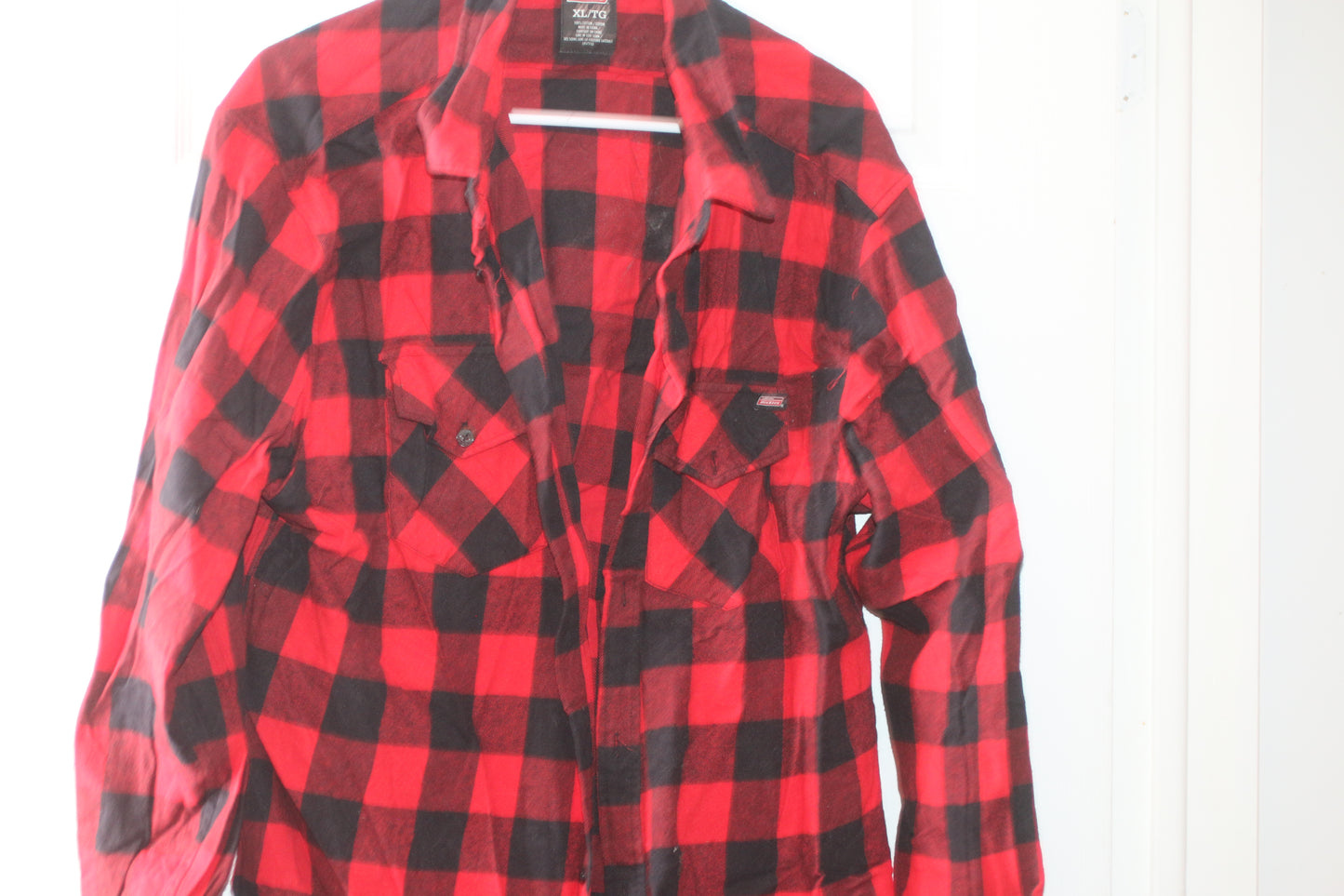 Dickies Genuine Flannel Shirt Buffalo Plaid Check Red Black SIZE XL