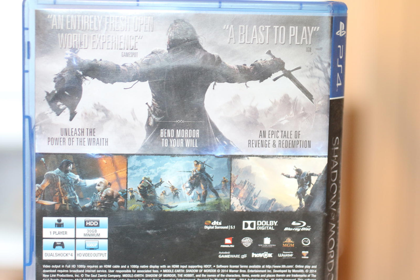 Middle Earth: Shadow of Mordor - PlayStation 4 (2014) with manual Video Game