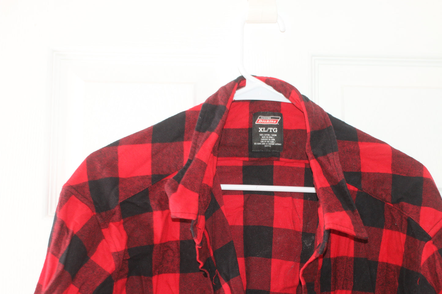 Dickies Genuine Flannel Shirt Buffalo Plaid Check Red Black SIZE XL