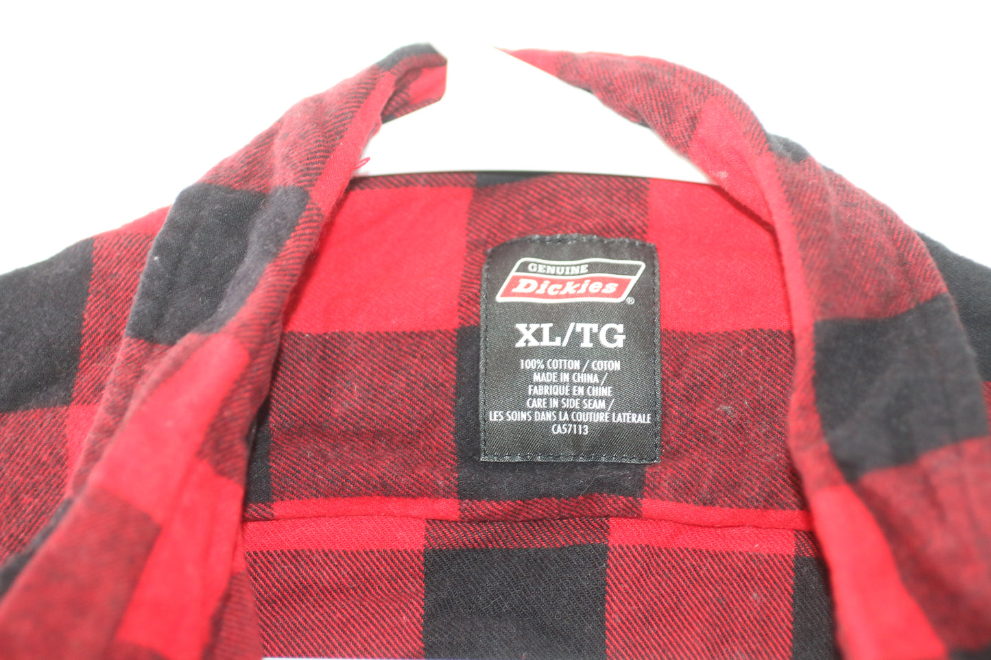 Dickies Genuine Flannel Shirt Buffalo Plaid Check Red Black SIZE XL