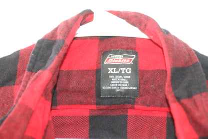 Dickies Genuine Flannel Shirt Buffalo Plaid Check Red Black SIZE XL