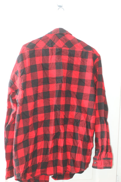 Dickies Genuine Flannel Shirt Buffalo Plaid Check Red Black SIZE XL