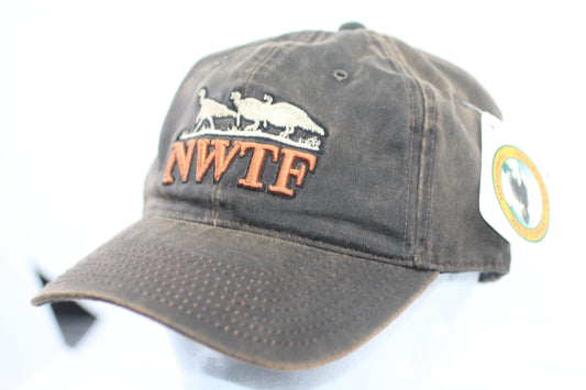NWTF Wild Turkey Federation Distressed Brown Cap Hat Adjustable Hunting #2