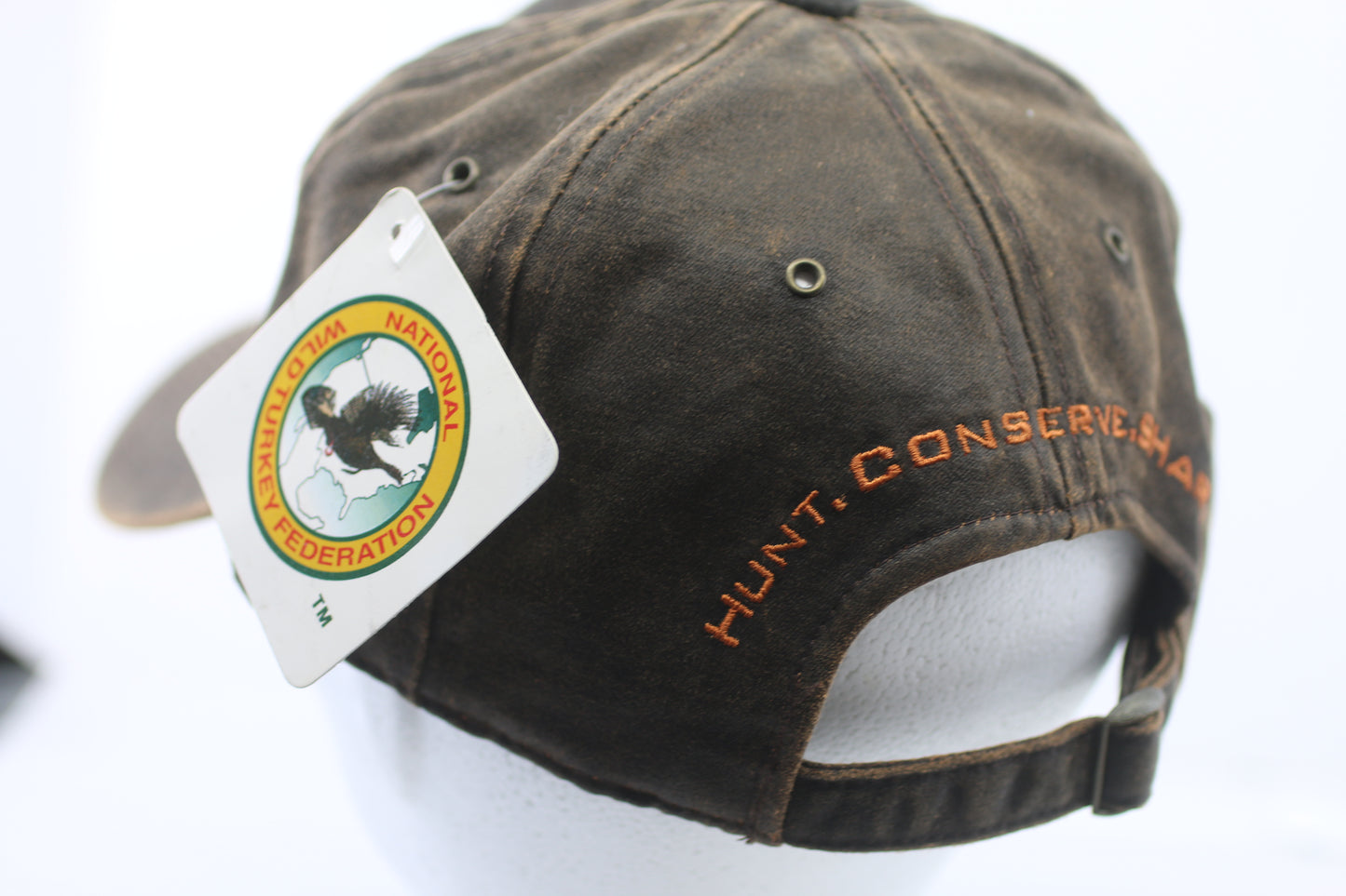 NWTF Wild Turkey Federation Distressed Brown Cap Hat Adjustable Hunting #2