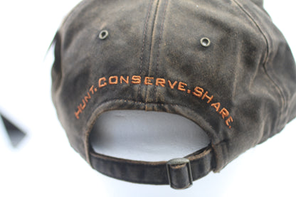 NWTF Wild Turkey Federation Distressed Brown Cap Hat Adjustable Hunting #2