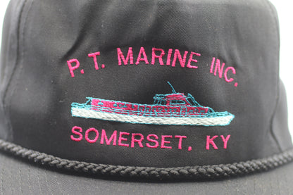 P.T. Marine Inc Somerset KY Boat Rope Hat Vintage Snapback Cap