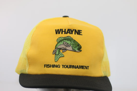 Whayne Fishing Tournament Trucker Hat Yellow Bass Louisville KY Snapback