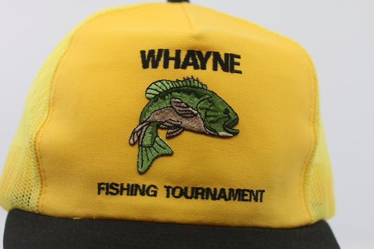 Whayne Fishing Tournament Trucker Hat Yellow Bass Louisville KY Snapback