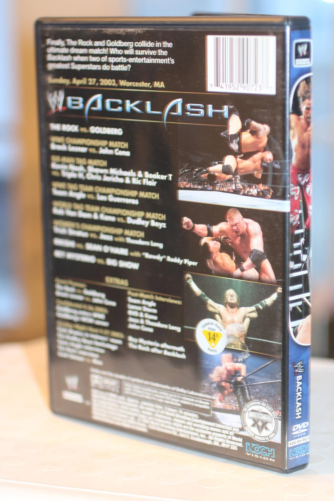 WWE: Backlash 2003 (DVD) The Rock vs Goldberg Lesnar Triple H Kane Cena Jericho