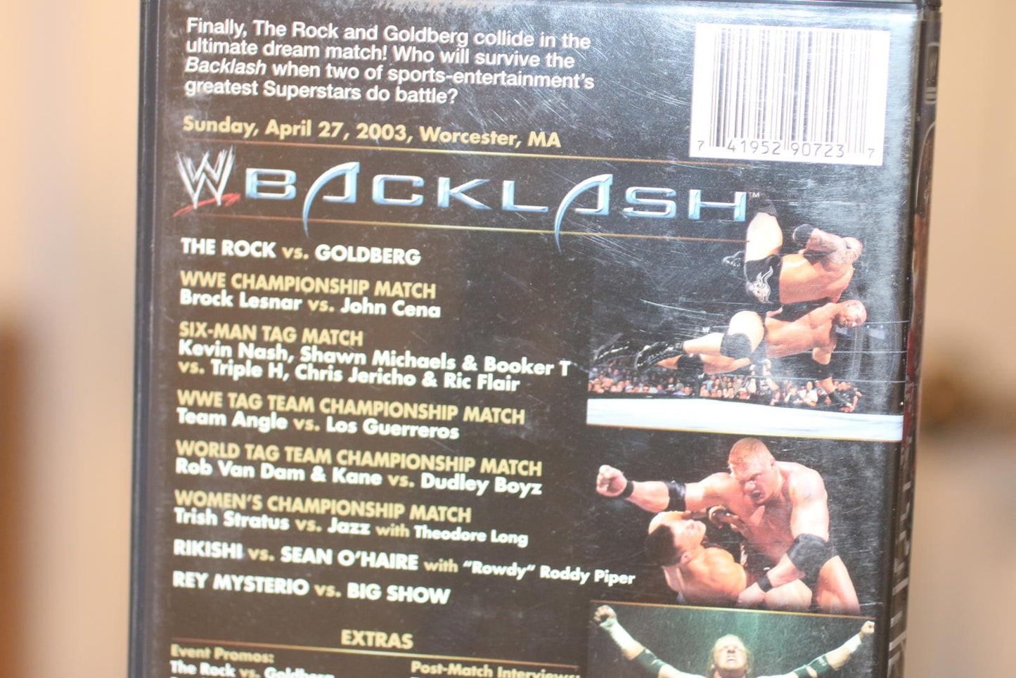 WWE: Backlash 2003 (DVD) The Rock vs Goldberg Lesnar Triple H Kane Cena Jericho