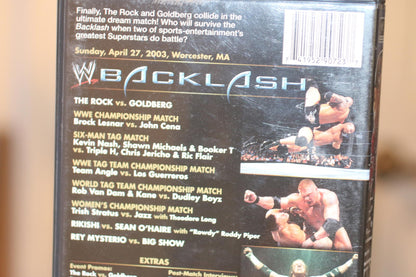 WWE: Backlash 2003 (DVD) The Rock vs Goldberg Lesnar Triple H Kane Cena Jericho