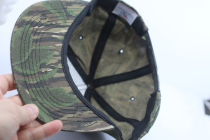 Vintage Yates Construction Camo Snapback Hat Made USA Outdoor Cap