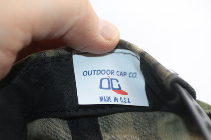 Vintage Yates Construction Camo Snapback Hat Made USA Outdoor Cap