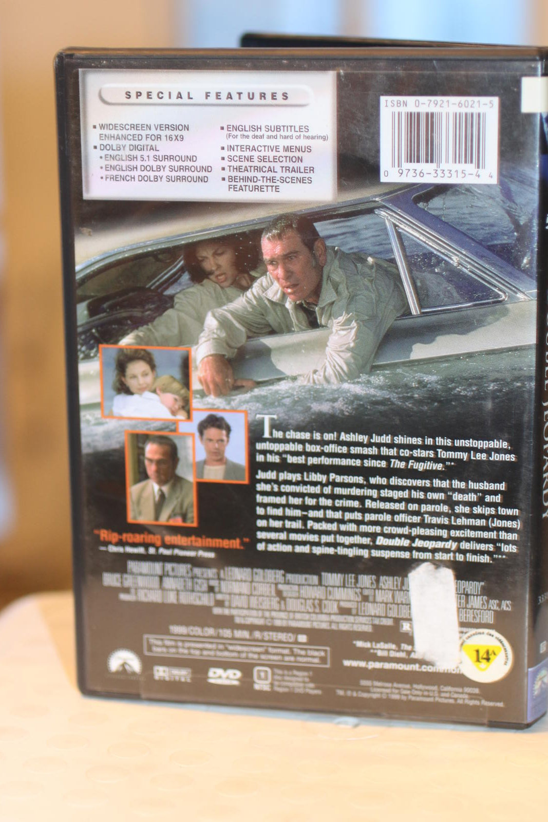 Double Jeopardy DVD Movie Featuring Tommy Lee Jones & Ashley Judd