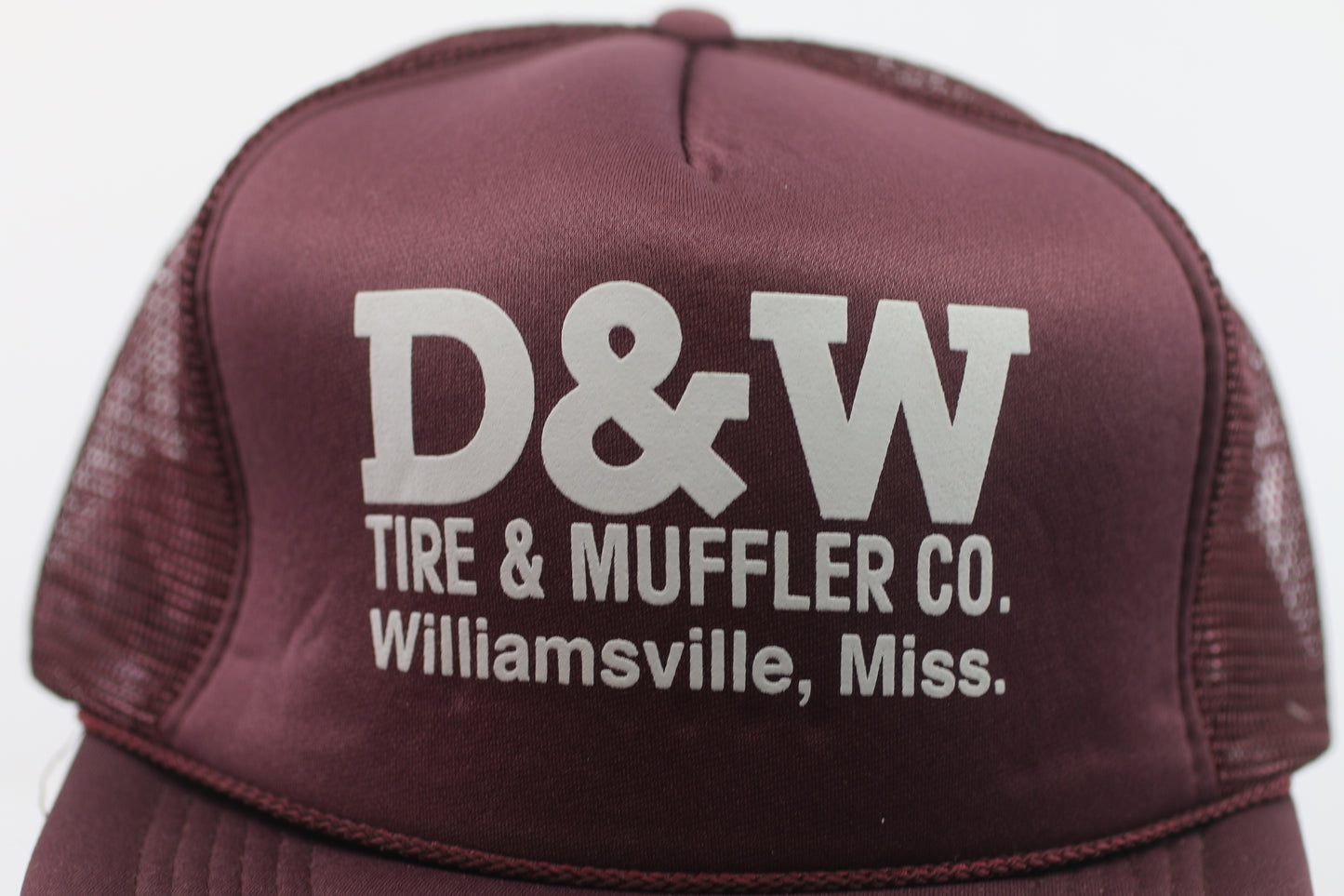 Vintage D&W Tire & Muffler Trucker Hat Williamsville MS Snapback