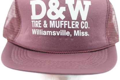 Vintage D&W Tire & Muffler Trucker Hat Williamsville MS Snapback
