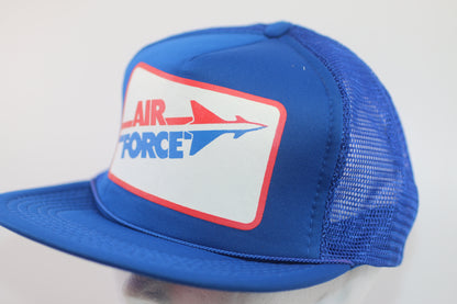 Vintage Air Force Trucker Hat Blue Mesh Snapback Promo Style Cap