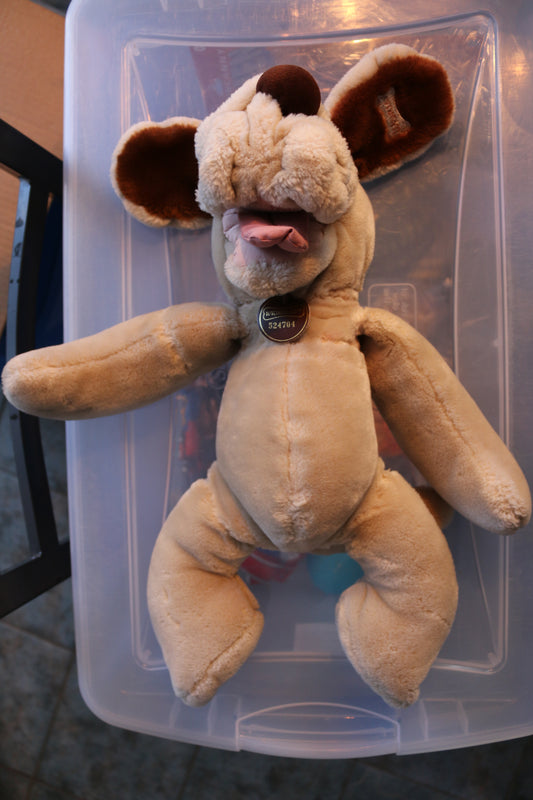 Vintage Wrinkles Dog Hand Puppet 1981 Ganz Bros. Plush Stuffed Animal Toy Puppet