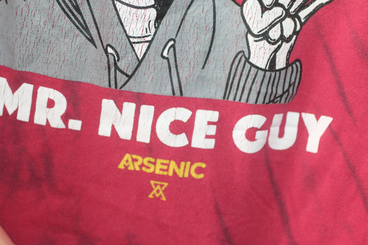 Red long sleeve no more mr.Nice guy shirt arsenic yourh XL(16)