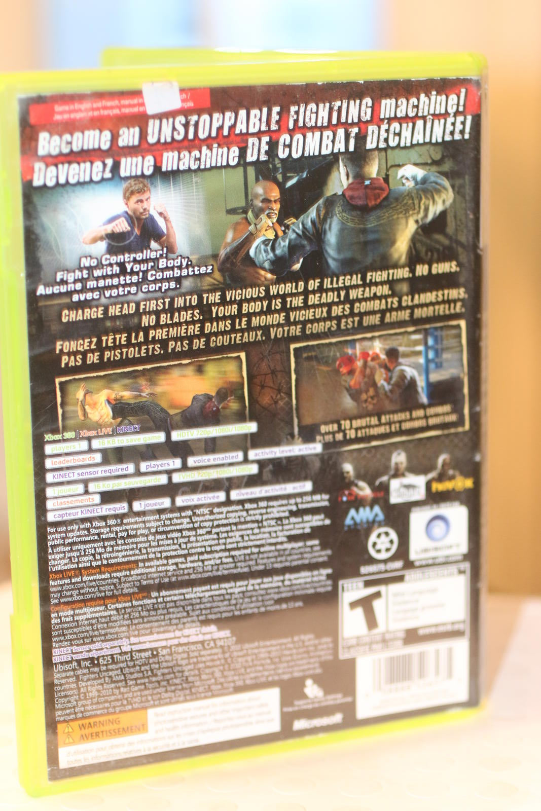 Fighters Uncaged Xbox 360 Kinect Video Game