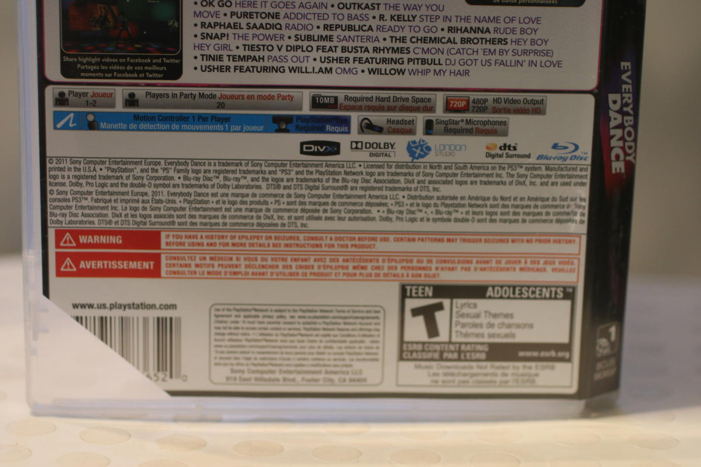 Everybody Dance PS3 Video Game PLay Station 3